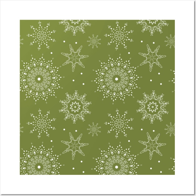 Christmas Seamless Pattern Simple green White mandala Joy Pastel Gift Wall Art by star trek fanart and more